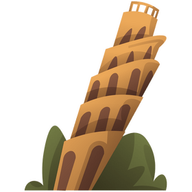 Tower of Pisa cartoon clipart