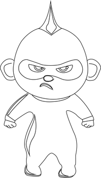 Incredibles jack jack black and white clipart