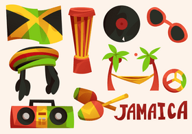 Jamaica icon set vector