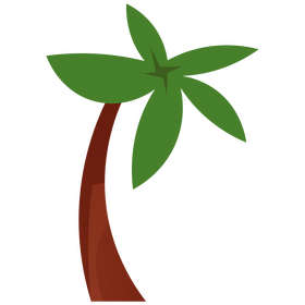 Palm tree cartoon flat clipart