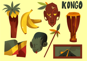 Congo icon set vector