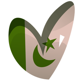 Pakistan heart flag cartoon clipart