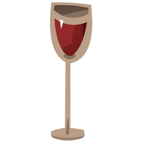 Glass of red wine clipart