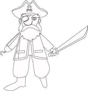 Pirates black and white clipart