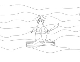 Pirates black and white vector