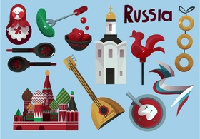 Russia icon set vector