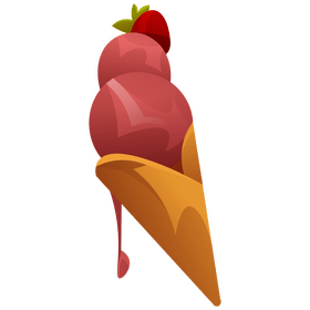 Strawberry ice cream clipart