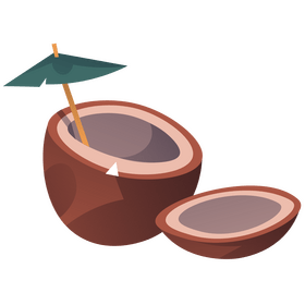 Coconut flat clipart