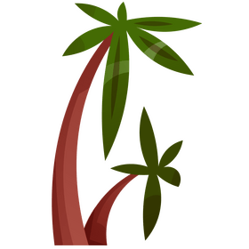 Palm tree flat design clipart