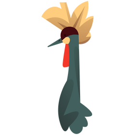 Grey crowned crane clipart