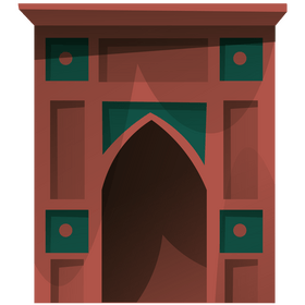 Uzbekistan arc architecture, building clipart