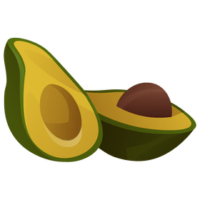 Avocado halves clipart