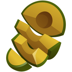 Avocado slices clipart