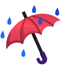 Umbrella with rain drawing clipart