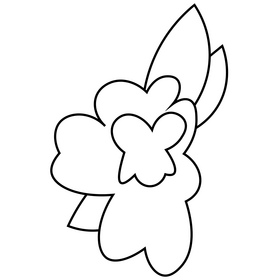 Spring April flower cartoon black and white clipart