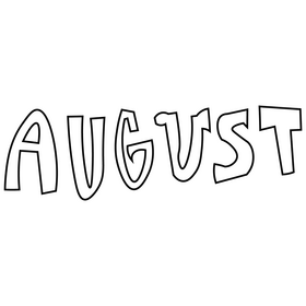 August black and white clipart