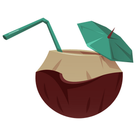 Coconut cocktail clipart