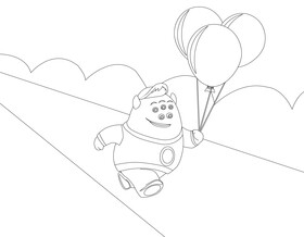 Squishy cartoon character black and white vector