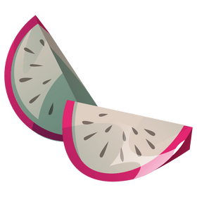 Dragon fruit slices clipart