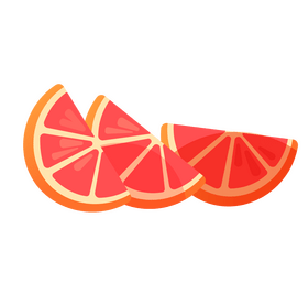 Grapefruit cut into slices clipart
