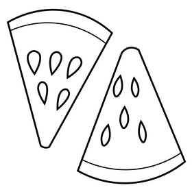 Free watermelon slices black and white clipart
