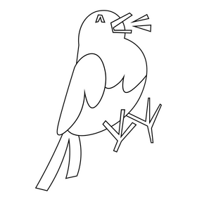 Bird drawing black and white clipart vector free download