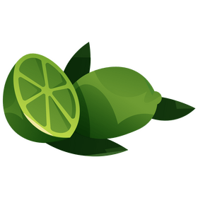 Lime fruit with leaves clipart