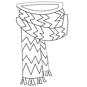 Winter scarf free black and white clipart