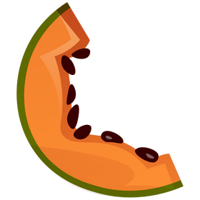Papaya fruit slice clipart