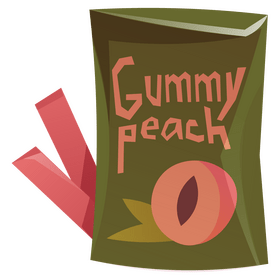 Peach gummy candy clipart