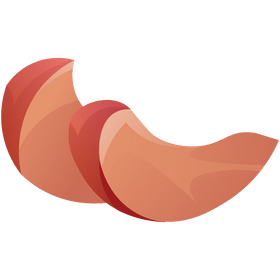 Peach slices clipart