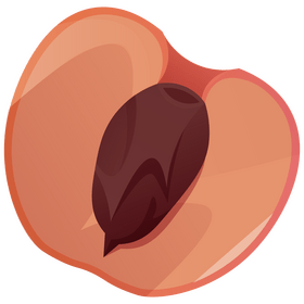 Peach half clipart