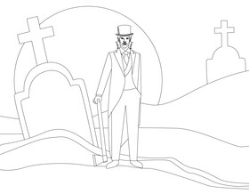 Vampire hunter black and white vector