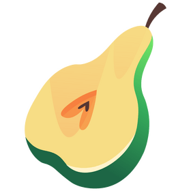 Pear half clipart