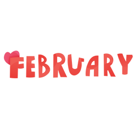 February sign illustration clipart