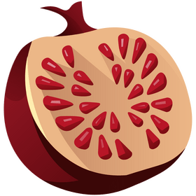 Pomegranate fruit half png clipart