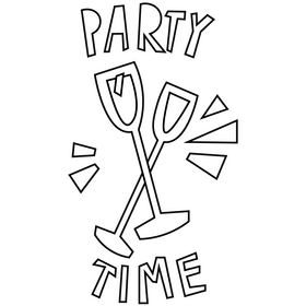 Free party time black and white clipart