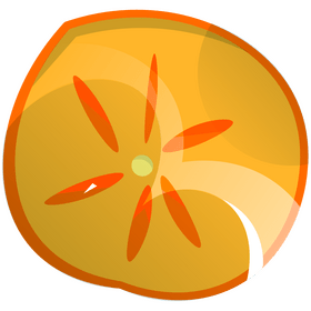 Persimmon cut in half clipart