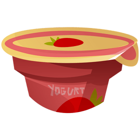 Strawberry yogurt clipart