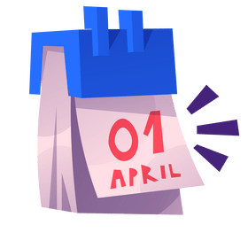 1st April fools day calendar clipart
