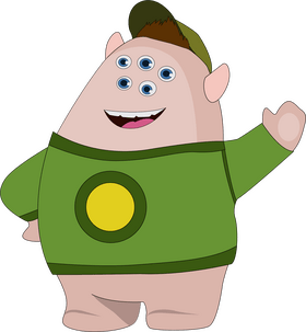 Squishy cartoon character drawing clipart