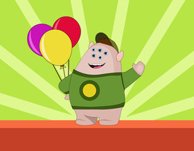 Squishy cartoon character drawing vector