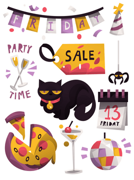 Friday 13th, unlucky day vector