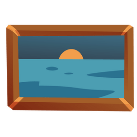 Sea picture in frame clipart