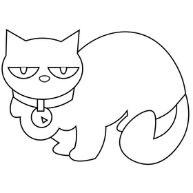 Unlucky black cat black and white clipart
