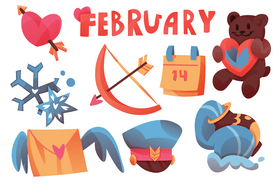 Valentines day elements vector