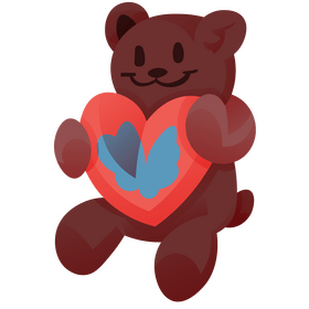 Cute romantic teddy bear clipart
