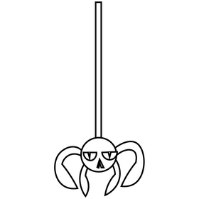 Spider hanging illustration black and white clipart