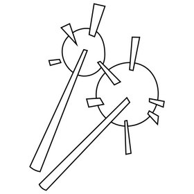 Party fireworks sparklers illustration black and white clipart