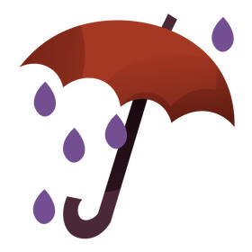 Umbrella and rain clipart